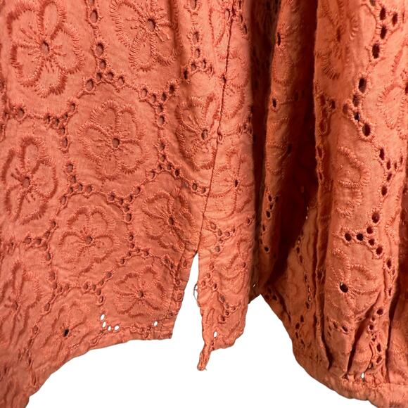 Roller Rabbit Glyn Eyelet Long Sleeve Cotton Blouse Boho Peasant Cottagecore | M - Picture 7 of 13